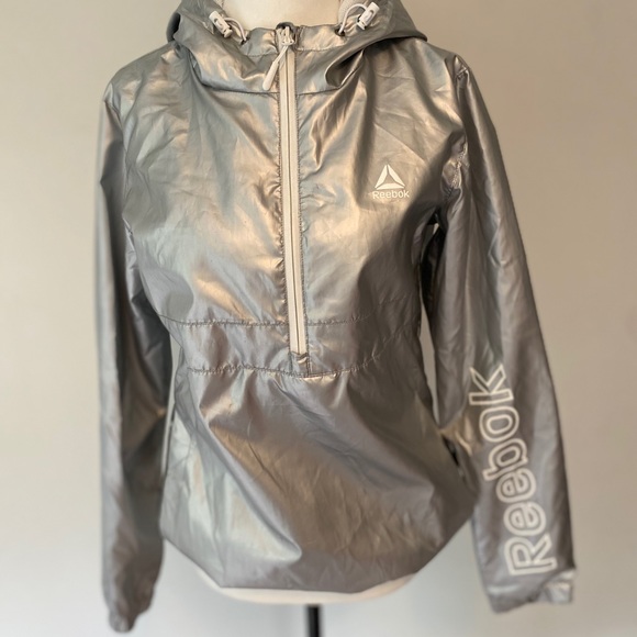 Reebok Silver Pullover lightweight Rain Jacket - Picture 8 of 13